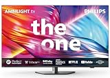 Philips Ambilight 55PUS8909 4K LED Smart TV - 55-Zoll Display mit Pixel-präziser Ultra HD Titan OS Plattform und Dolby Atmos-Klang. Funktioniert mit Alexa und Google Sprachassistent – Anthrazitg
