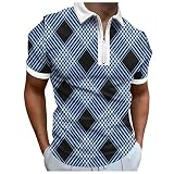 Poloshirt Herren Polohemd Kurzarm Oberteile Einfarbig T-Shirt Lässig Tshirt Vintage Laufshirt Ausschnitt Loose Fit Tee Einfarbige Basic Poloshirt Sweatshirt Shirts H
