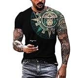 3D Druck T-Shirt Herren Sommer Rundhals Streetwear Herren Mode Hip Hop Digitales Drucken Kurzarm Herren Casual Elastizität T-Shirt Herren RG-002 M
