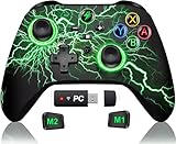 GAMSINGY Switch Controller, Wireless Controller Switch mit Präzise Bewegungssteuerung/Dual Motors Vibration/Turbo/Macro/Aufwecken Funktion, Cool RGB Controller für Switch/Lite/OLED