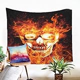 Treer Tapisserie Wandteppiche, 3D Bohemian Mandala Hippie Wand Schlafzimmer Wohnzimmer Decor Multicolored Tapestry Wall Hanging Bed Sheet Comforter Picnic Beach (200x150cm(79x59 Zoll),Großes Feuer)