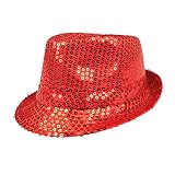 Boland - Pailletten Hut, Unisex, Disco Outfit, Accessoire, Karneval, Kostüm, Themenparty, Mottoparty