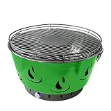 JAK BBQ Airbroil XL J 101 Holzkohlegrill grün Tischgrill Holzkohlegrill mit einstellbarer Belüftung, inklusive Transporttasche, Outdoor Camping G
