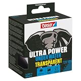 tesa Ultra Power Under Water Transparent - wasserfestes Klebeband - Abdichtungsband für Pool, Zelt und Dachrinne - starke Klebeleistung für Reparaturen sogar unter Wasser - 1 x Rolle - 1,5 m x 50