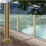 Freie Kombination Geländerpfosten aus, 84 cm hoch, quadratischer Geländerpfosten aus Metall for Außenterrasse, Pool, Balkon, Garten(Mid Post)