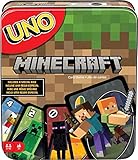 UNO Minecraft Card Game for Family Night with Minecraft-Themed Graphics In a Collectible Tin for 2-10 Players [Amazon Exclusive]