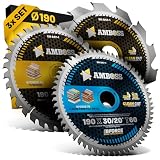 Ø190 x 30 Hand- Kreissägeblatt Set passend für Bosch GKS 190, Bosch PKS 66 A. Metabo KS66. Makita 5705R - AMBOSS WERKZEUGE® 190x30 Sägeblatt S