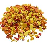 ZWCT 200 g unregelmäßiger Quarzsandfreies Thermo-Mosaikfliese für Handwerk, Badezimmer, Küche, Heimdekoration, Kunstprojekte, Rot, Gelb, unregelmäßig, 200 g