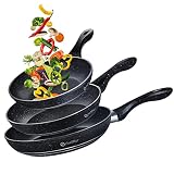 Scheffler Pfannenset, Pfanne 20/24/28 cm,Bratpfanne,Pfannen,beschichtete Pfanne,Pfanne Induktion mit Antihaft-Beschichtung,geeignet für alle H