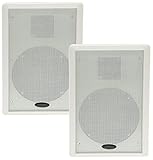 ChiliTec Wandlautsprecher Flatpanel-Lautsprecher 2-Wege 40Watt Paar / 2 Stück 37mm flach Aufbau-Lautsprecher für Wandmontage Weiß