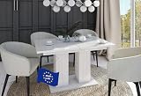 designimpex Design Esstisch DE-1 Weiß Hochglanz ausziehbar 130 cm bis 170 cm Ausziehtisch Esszimmertisch Küchentisch Tisch für bis zu 6 Personen Funktionstisch Konsolentisch Esszimmermöb