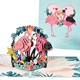 3D-Grußkarte für Flamingo, Vlanetines-Tagskarten mit Umschlag, für Hochzeit, Geburtstag, Jahrestag, Ehefrau, Ehemann, handgefertig