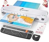 Laminiergerät A3, Laminiergerät mit 30 Stück Laminierfolien für A3/A4/A5/A6, 6-in-1 Heiß und Kalt Laminiergerat Set mit Papierschneider und Eckrunde für den Heimgebrauch, Büro, Schule und R
