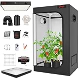 JUNG GrowUP2 Growbox Komplettset Anbau Set mit 200W LED Vollspektrum Grow Lampe Dimmbar, 100x100x200 cm, mit Ventilator, Abluft Aktivkohlefilter, Growzelt Anzucht Gewächshaus, Grow Tent Complete S