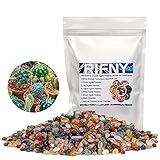 RIFNY Kieselsteine für Aquarium Blumentopf Deko Steine kleine Natur Kristall Achat Kies für Sukkulenten Kaktus Terrarium DIY Balkon Pflanztöpfen Dekorative, 680g, G