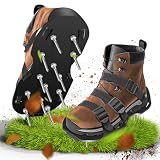 Nagelschuhe, Rasenlüfter Schuhe mit Klettverschluss, Zum Rasen belüften oder als Estrichschuhe, Rasenbelüfter Vertikutierer und Aerifizierer für Rasenbelüftung, Aerifizierer Gartenschuhe- 45mm Nag
