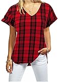 Fashion 1st Blush Avenue® Damen-T-Shirt, Übergröße, V-Ausschnitt, Übergröße, mit F