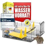 Heimwert Lebendfalle Maus Mausefalle 2erSet - mit Wasser Speicher + Köderbox + Ventilationsöffnungen - Mäuse Lebendfalle mit Quick Release Ausgang ohne Mäuse Kontakt I Mausefallen Lebendfallen S