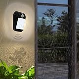 Wandleuchte Aussen mit Bewegungsmelder LED Wandlampe Wasserdichte Wandbeleuchtung Aluminium Aussenleuchten Hauswand für Garten Hof Garage Garten Treppen (Weißes Licht,C)