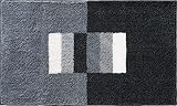 Erwin Müller Badematte Korfu, Badteppich rutschhemmend grau Größe 50x80 cm - für Fußbodenheizung geeignet, flauschig weich (weitere Farben, Größen)