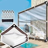 Transparente wasserdichte Planen, Gartenpflanzen, Gewächshaus, PVC-Planen, Plane mit Seil und Kugelseil, 1,2 m, 1,5 m, 1,8 m, 2,1 m, 2,4 m, 2,7 m, 3,4 m, 3,7 m, 4,0 m, 4,3 m, 4,3 m, 4,6 m, 4,9 m, 5
