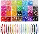 2800 Stück Facettierte Kristall Perlen, 6mm Perlen für Armbänder, Bicone Perlen Set für Armbänder Basteln, Kristall Beads für Halsketten, Schmuckherstellung, DIY Basteln usw