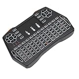 ASHATA Kabellose Mini-Tastatur, 2,4 GHz, Mini-Tastatur, Lithium-Akku, LED-Hintergrundbeleuchtung, kabellose multifunktionale Mini-Tastatur mit Touchp