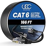 Ultra Clarity Cables Lan Kabel 50m, Netzwerkkabel mit 10 Gbps Schwindigkeit, Ethernet-Kabel für Gerät mit RJ45-Port, Switches, Router, Modems, 166 Fuß, Schw