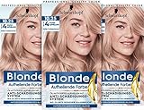 Schwarzkopf Blonde Aufhellende Farbe 10.25 Helles Erdbeerblond (3 x 142 ml), Haarfärbemittel für Öl-aktiviertes Haare Aufhellen um bis zu 4 Stufen, mit HaptIQ System, ohne Gelb