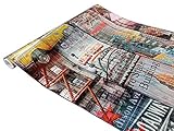 DecoMeister Klebefolie dekorative Möbelfolie Selbstklebende Folie für Möbel Deko-Folie Selbstklebefolie Dekoration mit Motiv Muster Fertigrolle 67,5cm x 200 cm New York Manhattan Coney I