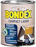 Bondex Compact Lasur KIEFER 0,75 L für 9,75 m² | Wasserbasierte Holzlasur | Intensiver Wetter- und UV-Schutz | 2 in1 Aqua + Komfort Technologie | Streichen ohne Grundierung | Seidenmatt | G