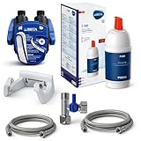 BRITA Wasserfilter Untertisch Komplettset P1000 | Mit Filterkopf, Schläuchen & Eckventil-Adapter | Schützt Kaffeemaschine & Wasserkocher vor Kalk | Für weicheres, besser schmeckendes Trinkw