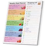 Zoe Deco Wöchentlicher Essensplaner (Obst, 22 x 28 cm), magnetischer Notizblock für Kühlschrank, 52 leicht abreißbare Blätter für Eink