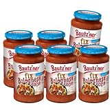 Bautz'ner Fix Bolognese Soße, 6 x 400ml Glas, fertige Bolognese, 6er Pack