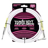 Ernie Ball Instrumentenkabel, gerade/gewinkelt, 3,048 m, Weiß