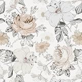 Timeet Tapete Selbstklebend 39x600cm Klebefolie Blumen Möbelfolie Blumig Dekorfolie Vinyl Wandpapier Wandverkleidung für Schlafzimmer Wohnzimmer Küche Kinderzimmer Wand Möb