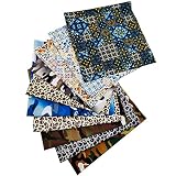 Baumwollstoffbündel, Stoffpaket, 50 x 40 cm, Patchwork-Stoffmaterial zum Nähen, Patchwork, verschiedene Muster, Tücher, DIY, Scrapbooking, Kunsthandwerk (Leopard-10), 10 Stück