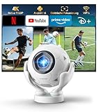 Magcubic Mini Beamer 4K mit Native 1080P Full HD & 400 ANSI Lumen, Android 14 Portable Projektor ideal für WM, WiFi 6 BT 5.4, 180° drehbar, HDMI USB, Heimkino Outdoor Indoor Camping HY320F