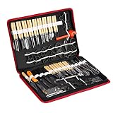 LUCKDANO 80-teiliges Schnitzwerkzeug-Set, Professionelles Chromstahl-Obst-Gemüse-Garnieren, Schneiden, Schneiden mit Holz-Kunststoffgriff für Köche, Restaurants, H