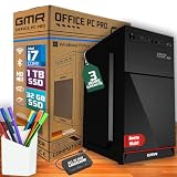 Intel Core i7 Multimedia PC Komplett - Schneller Computer für Büro & Home Office | 32GB RAM | 1000GB SSD | DVD+RW | USB3.0 | WLAN | Windows 11 Pro | WiFi 600 und Bluetooth 5