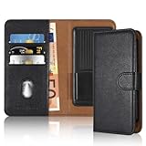 Cadorabo Klapphülle kompatibel mit Samsung Galaxy A5 2015-Handyhülle mit Kartenfach, 360 Grad Schutzhülle zum klappen- Flip Case Book Cover PU Leder Handytasche für Galaxy A5 2015 klappbar schw