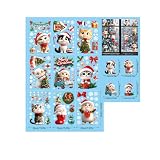 Bangquan Weihnachten Fensterbilder für Christmas Decoration, Wiederverwendbar Abnehmbar Dauerhaft Weihnachtsfensteraufkleber Fensterdeko W
