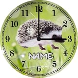 Print Equipment (32.60) GLASUHR WANDUHR Kinderuhr - Igel Borstel - Ø 29 cm - AUCH MIT W
