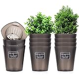 Herefun Kräutertopf, 10 Stück Kräutertopf Küche mit Bewässerungssystem, Atmungsaktiver Blumentopf, Selbstwässernder Blumentopf für Kräuter zum Anpflanzen Innen, Küche und Außenb