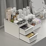 DancesCat Make Up Kosmetik Organizer mit Schubladen, Makeup Organizer Aufbewahrung Kosmetikbox für Waschtische, Schminktisch Organizer Box für Schlafzimmer, Badezimmer, Große Schmink Org