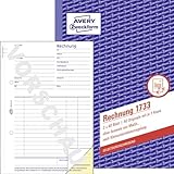 AVERY Zweckform 1733 Rechnung für Kleinunternehmer (A5, 2x40 Blatt, selbstdurchschreibend mit farbigem Durchschlag, ohne Ausweis von MwSt., nach Kleinunternehmerregelung) weiß/gelb