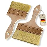 ORGAFLIX Flächenstreicher 100mm + 120mm für Öl, Lacke, Lasur, Beizen, Acryl, Kreidefarbe - Perfekt für große Flächen, Lasurpinsel Holz außen, Ölpinsel Holz, Flachpinsel, Lackpinsel,