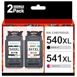 PG-540 XL CL-541 XL Wiederaufbereitet Tintenpatrone Kompatibel für Canon Druckerpatronen 540 541 für Pixma TS5150 MG3650 MG3600 MG4250 MX475 MX375 MX535 MG3150 MG3500 (1 Schwarz, 1 Farbe)