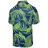 FOCO Herren FLORAL Shirt Seattle Seahawks SMU Hemd mit Knopfleiste, Größe L, L