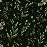 VaryFloral Blumentapete Tannenzapfen Botanisch 30.5cmx300cm Möbelfolie Selbstklebend Tapete Blumen Vintage Selbstklebende Tapete Schwarz Wald Blätter Fototapete Wohnzimmer Zimmer Kabinett Schub